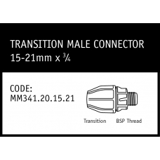 Marley Philmac Transition Male Connector 15-21mm x ¾ - MM341.20.15.21